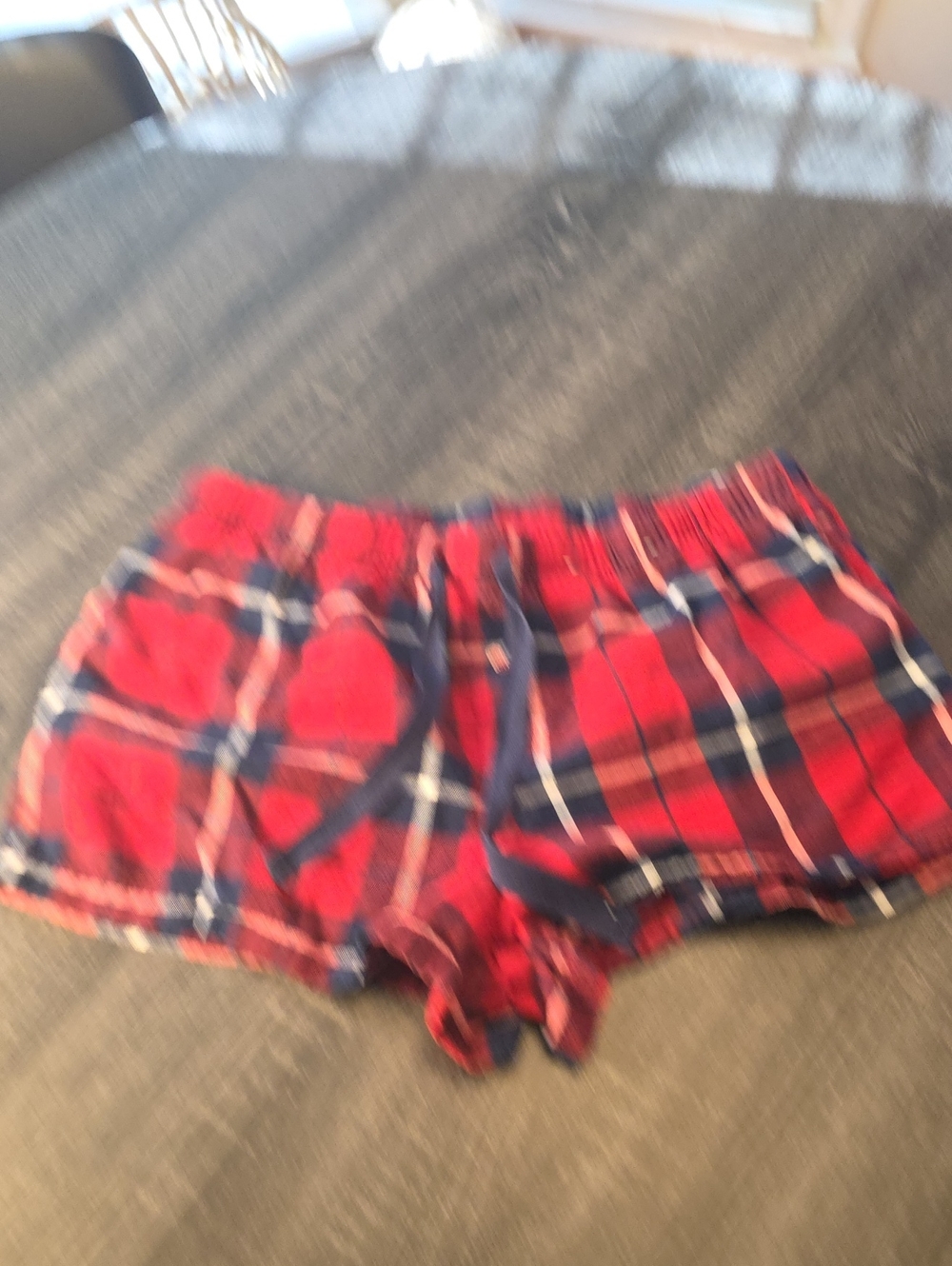 stars above Red and Navy Plaid Women’s Shorts